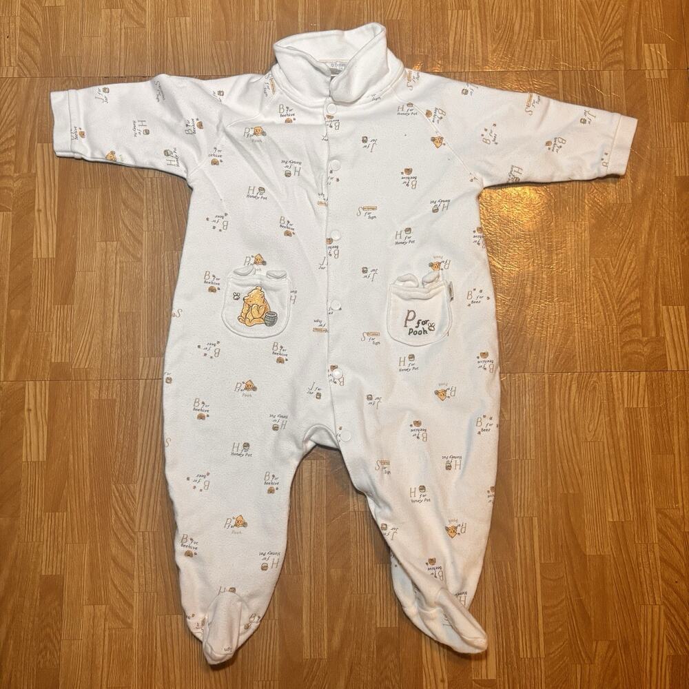 Disney Classic Pooh Winnie The Pooh Baby Sleeper 9 Months Footed One Piece